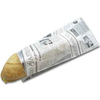 BOLSA BOCADILLO MOD.PERIODICO BLANCO 12+2x26 - 2000 u.