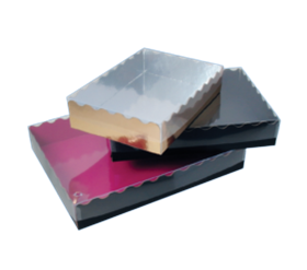 CUBETA ONDULADA FUCSIA/NEGRO + TAPA PVC